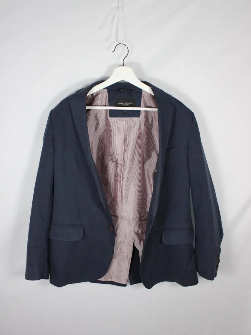 Banana Republic Tailored Fit Blazer Mens 42S Navy Blue Cotton Blend Suit Jacket